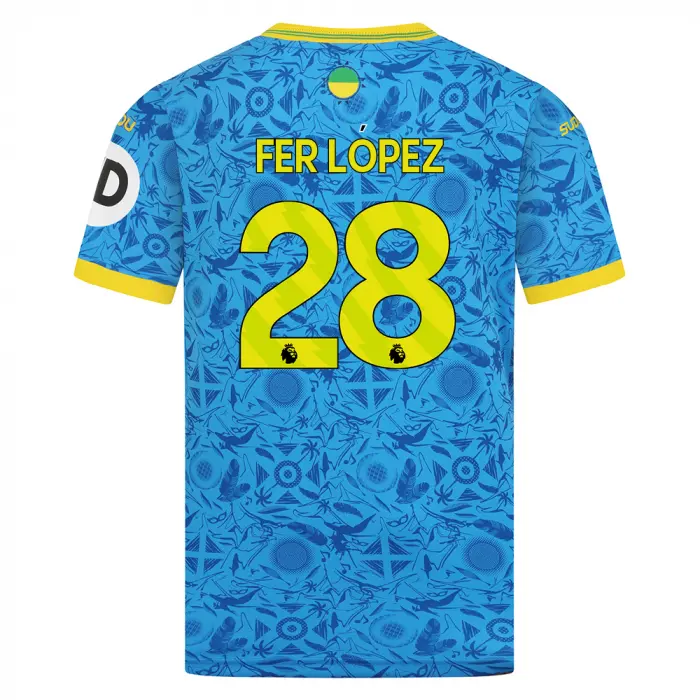 Wolverhampton Wanderers Shirt Store | 2025-26 Wolves Third Shirt – Junior FER LOPEZ 28 Collection Wolverhampton Wanderers Official Gear